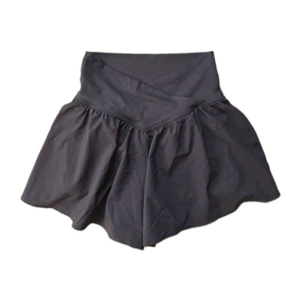 OFFLINE by Aerie Real Me Gray Crossover Waist Flowy Athletic Skort Sz XS EUC